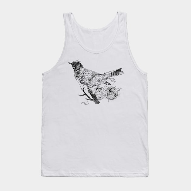 Bird Wanderlust Black and White Tank Top by Tobe_Fonseca